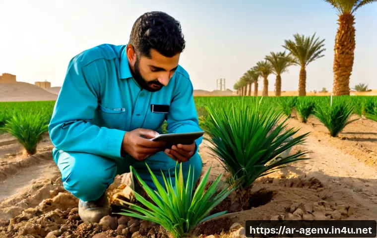 농업환경기술자 직업 전망과 성장 가능성 - Photorealistic agricultural environmental technician in modest practical field clothing and safety b...